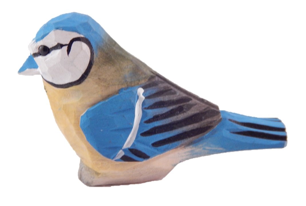 Courpi Blue Jay Ornament – Hand-Carved Wooden Hanging Bird Figurine, Holiday Decoration, Miniature Wildlife Art, Rustic Handmade Nature-Inspired Gift