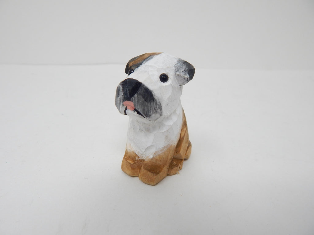 Hand-Carved Wooden Bulldog Wine Stopper – Rustic Bottle Plug